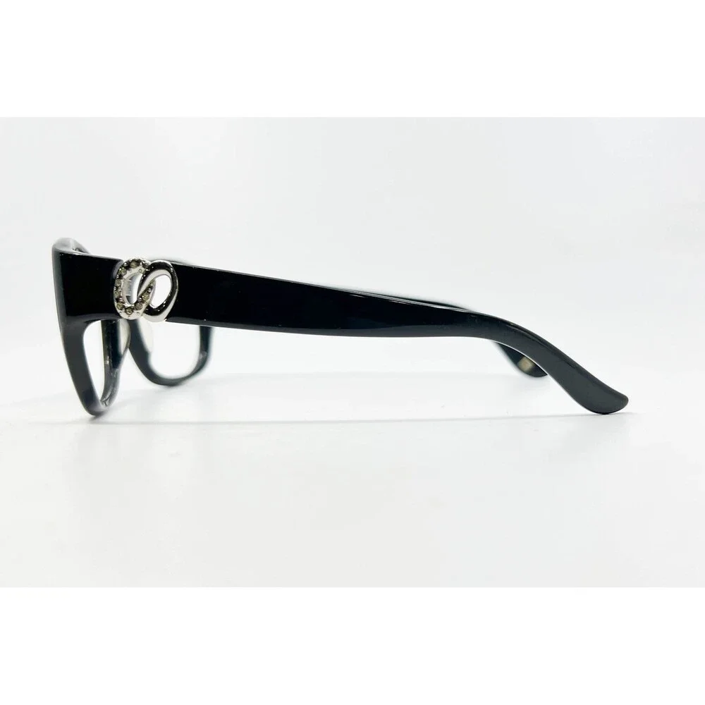 Jimmy Choo Eyeglasses Womens Black Crystal Logo 53-18-130